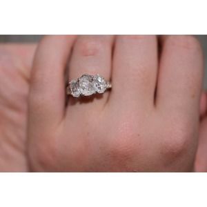 Unique Engagement Ring, Diamond Ring, raw stone ring, Anniversary Ring